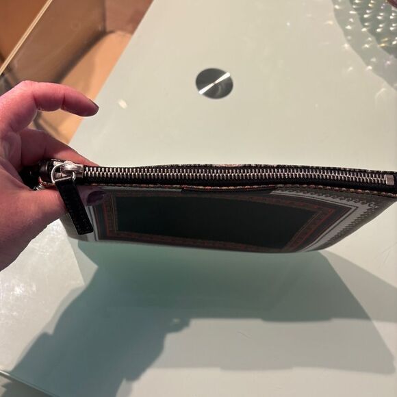 GIVENCHY Black Red & Blue White Scarf Print PVC Leather Tote Bag w inside bag - Picture 6 of 16